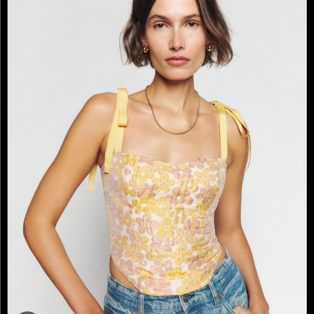Reformation Karoline Top Size 6 Sunshine Bloom New Without Tags